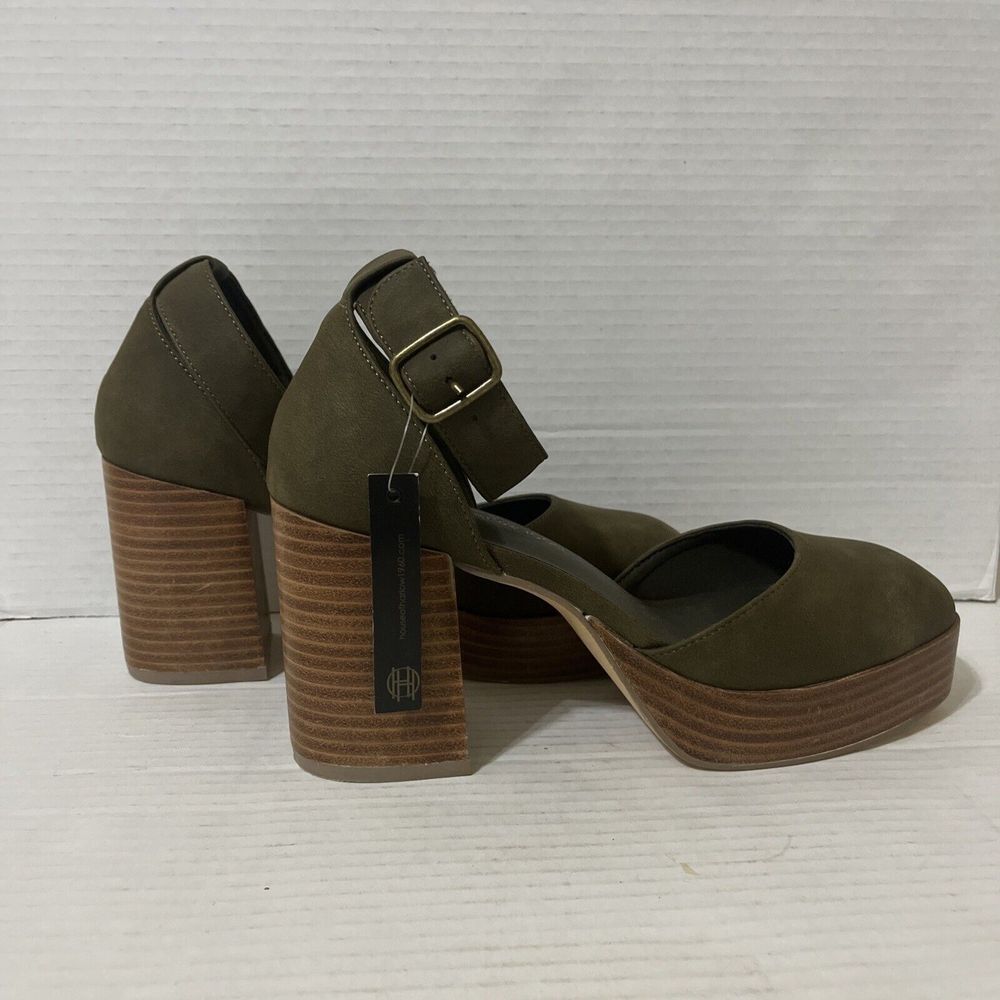 House of Harlow Revolve Tanner‎  Mary Jean Block Heel platform  Size 8.5 green - Picture 9 of 9